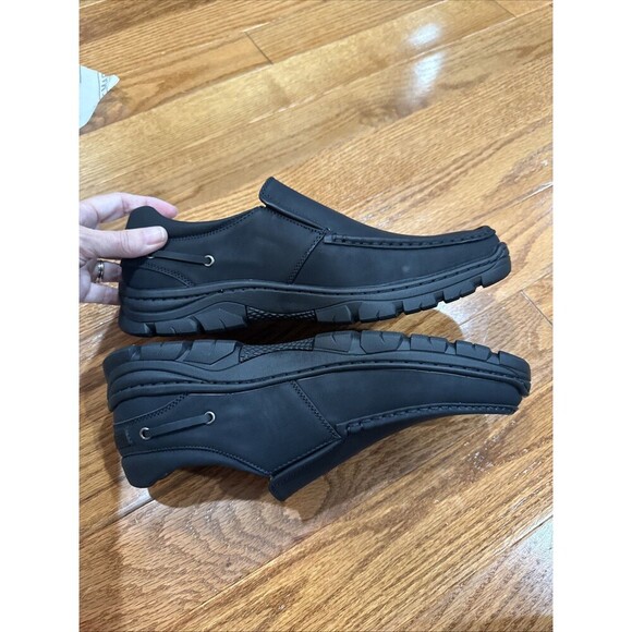 NEW Aston Marc Mens Black Comfort Dress Shoes Size 11 Slip On - Picture 3 of 8